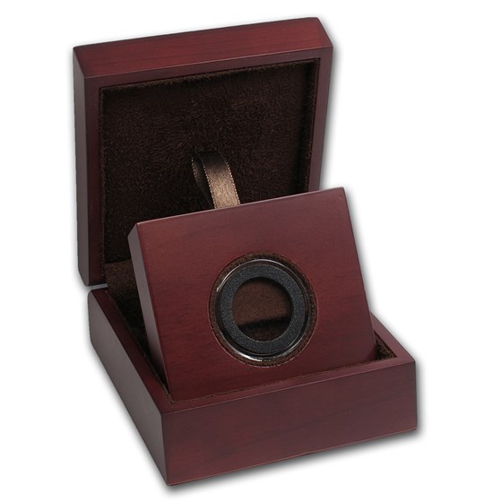 APMEX Wood Gift Box - Includes 23 mm Air-Tite Holder with Gasket
