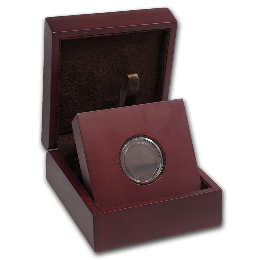 APMEX Wood Gift Box - Includes 24 mm Direct Fit Holder
