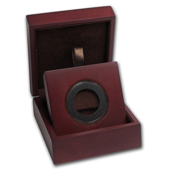 APMEX Wood Gift Box - Includes 28 mm Air-Tite Holder with Gasket APMEX Wood Gift Box - Includes 28 mm Air-Tite Holder with Gasket