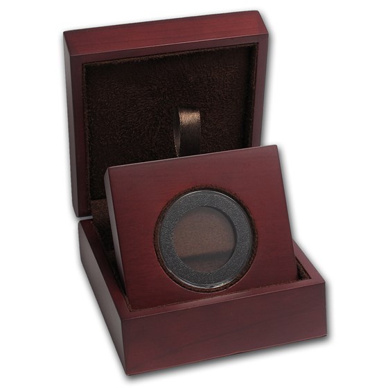 APMEX Wood Gift Box - Includes 30 mm Air-Tite Holder with Gasket