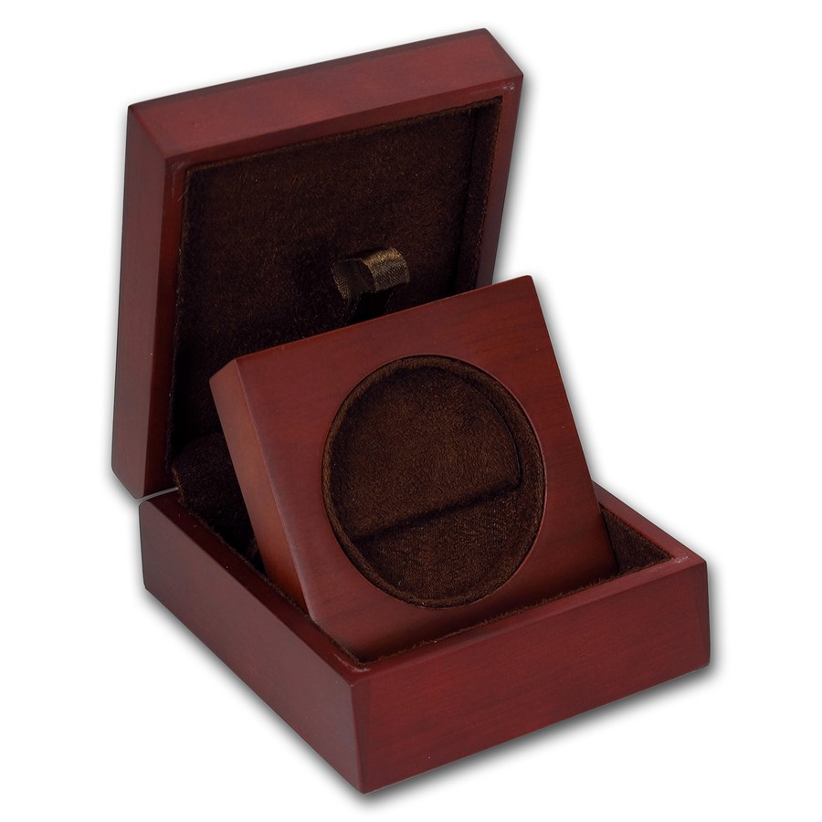 APMEX Wood Gift Box - Includes 43.6 mm Direct Fit Holder