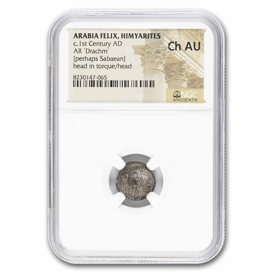 Arabia Felix. Himyarites AR Drachm (c.1st Century AD) Ch AU NGC
