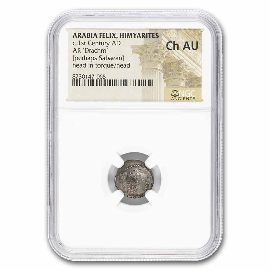 Arabia Felix. Himyarites AR Drachm (c.1st Century AD) Ch AU NGC