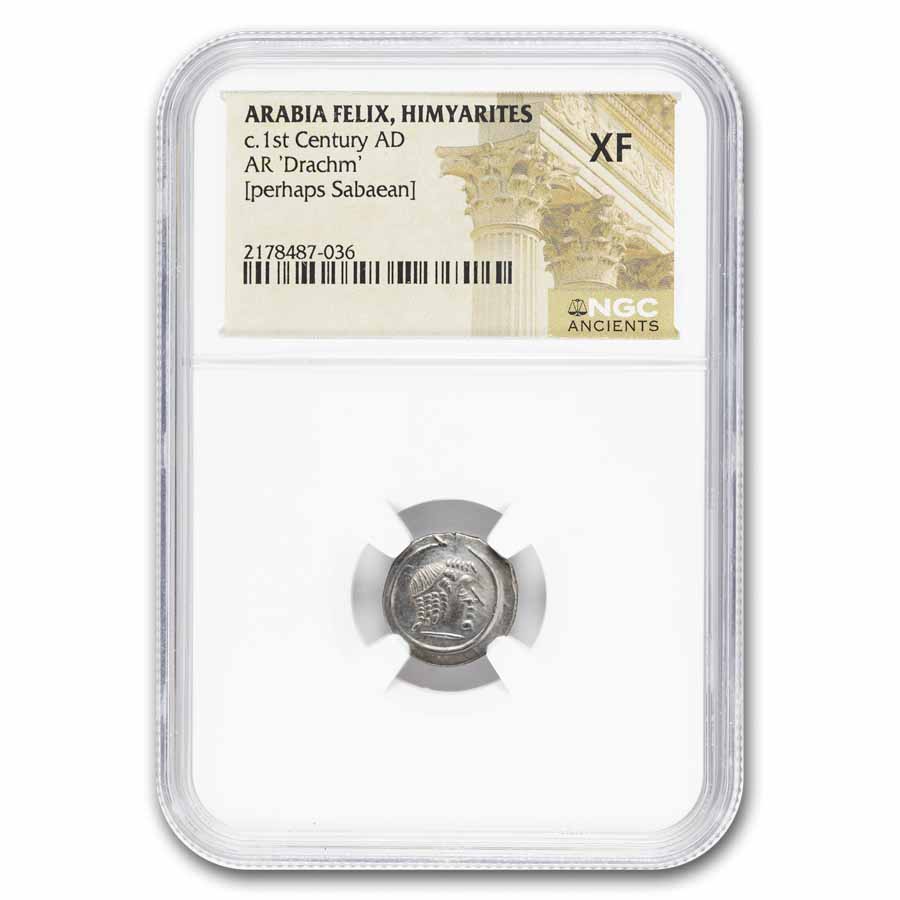 Arabia Felix. Himyarites AR Drachm (c.1st Century AD) XF NGC