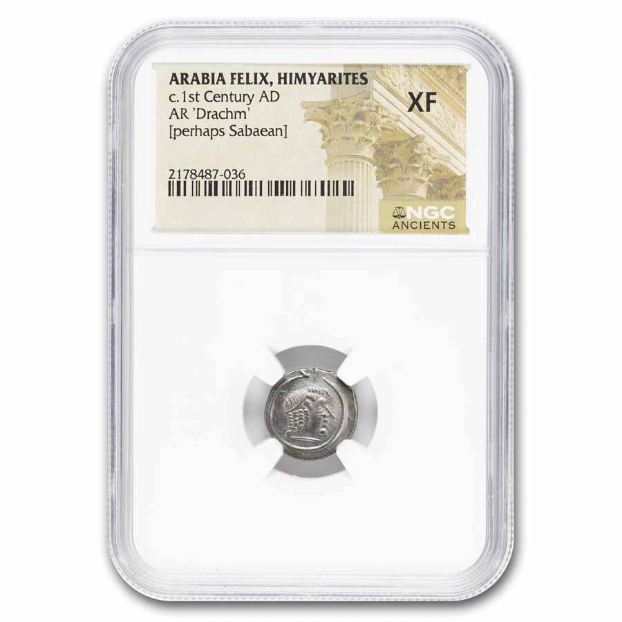 Arabia Felix. Himyarites AR Drachm (c.1st Century AD) XF NGC