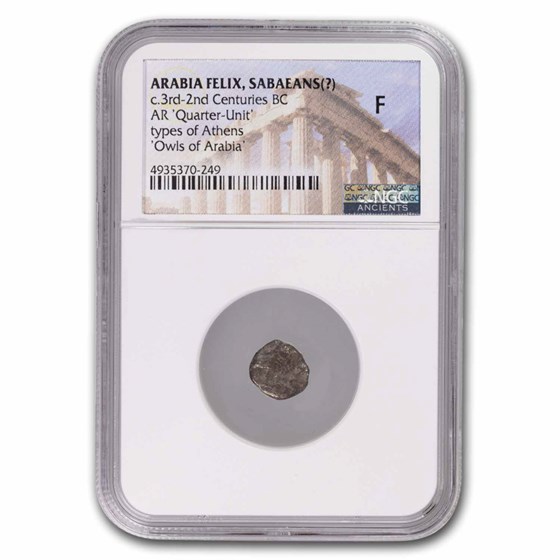 Arabia Felix. Sabaeans AR Quarter Unit Owl c.3rd-2nd BC Fine NGC Arabia Felix. Sabaeans AR Quarter Unit Owl c.3rd-2nd BC Fine NGC