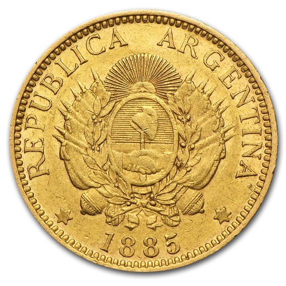 Buy Argentina Gold 5 Pesos Un Argentino (1881-1896) Avg ...