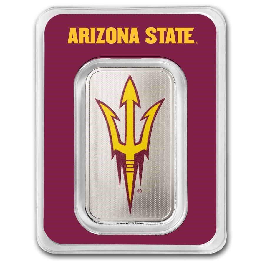 Arizona State University 1 oz Silver Colorized Bar (in TEP)