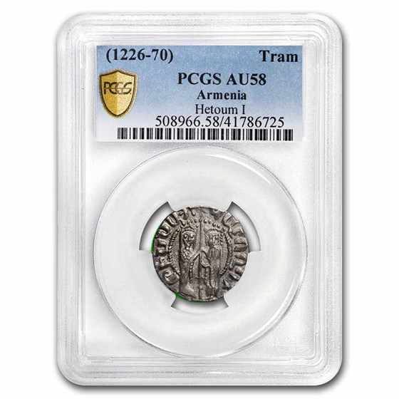 Armenia AR Tram Hetoum I & Zabel (1226-1270 AD) AU-58 PCGS Armenia AR Tram Hetoum I & Zabel (1226-1270 AD) AU-58 PCGS
