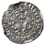 Armenia Silver Tram Levon I (1198-1219 AD) MS-62 NGC