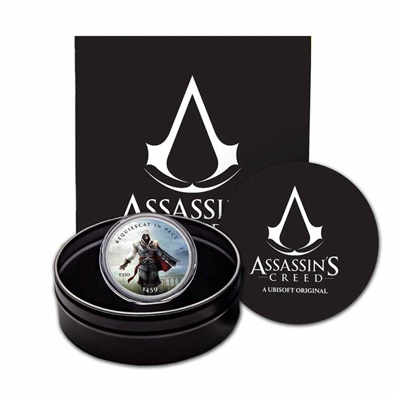 Assassin's Creed® Ezio - 1 oz Colorized Silver (w/Gift Tin & COA) Assassin's Creed® Ezio - 1 oz Colorized Silver (w/Gift Tin & COA)