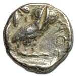 Athens AR Tetradrachm Owl (440-404 BC) XF (Test Cut)