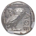 Attica, Athens AR Tetradrachm Owl 440-404 BC Ch AU NGC 4/4