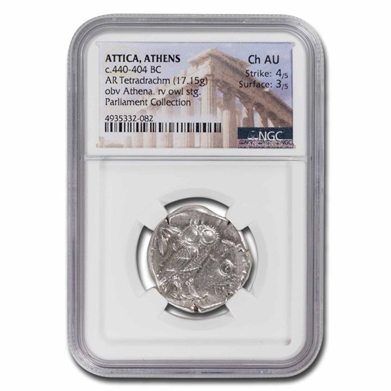Attica, Athens AR Tetradrachm Owl (440-404 BC) Ch AU NGC 4/5-3/5 Attica, Athens AR Tetradrachm Owl (440-404 BC) Ch AU NGC 4/5-3/5