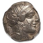 Attica, Athens AR Tetradrachm Owl 440-404 BC Ch AU NGC 5/4
