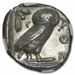 Attica, Athens AR Tetradrachm Owl 440-404 BC MS NGC 4/5