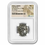 Attica, Athens AR Tetradrachm Owl 440-404 BC MS NGC 4/5