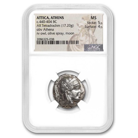 Attica Athens AR Tetradrachm Owl (440-404 BC) MS NGC 5/4 Attica Athens AR Tetradrachm Owl (440-404 BC) MS NGC 5/4