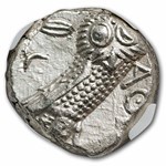 Attica Athens Silver Tetradrachm Owl (353-294 BC) Ch AU NGC 3/3