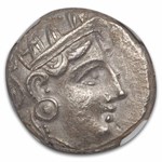 Attica Athens Silver Tetradrachm Owl (393-294 BC) Ch XF NGC 4/3