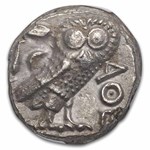 Attica Athens Silver Tetradrachm Owl (393-294 BC) Ch XF NGC 4/3