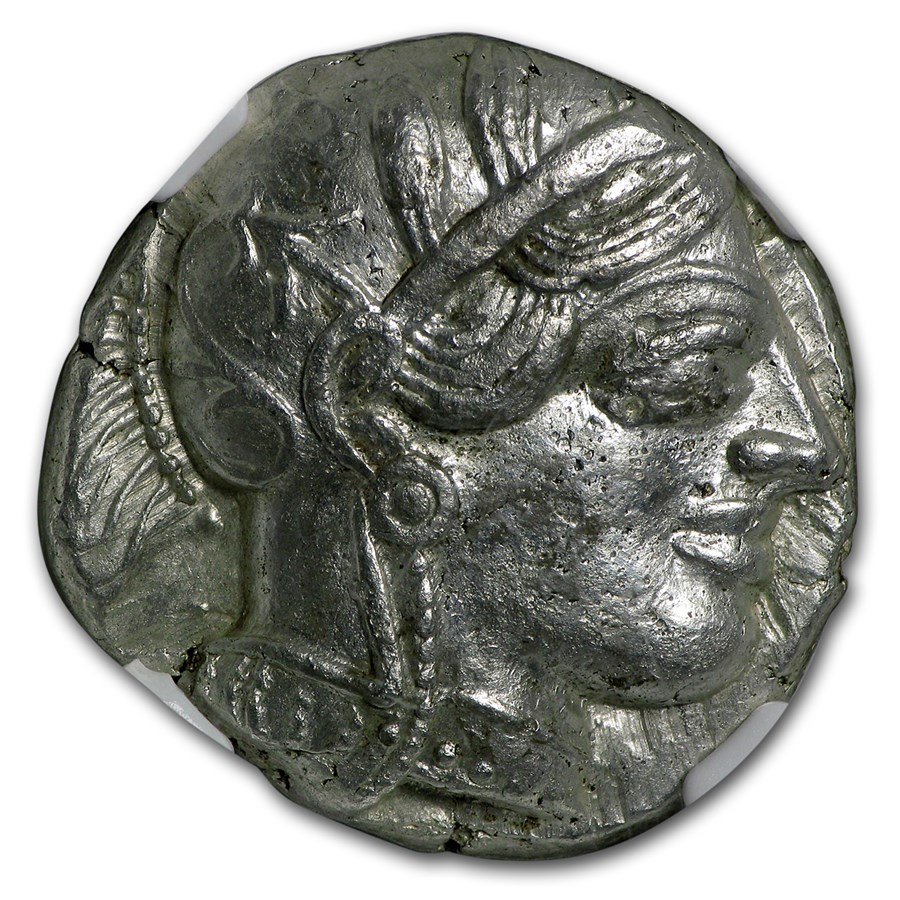 Attica Athens Silver Tetradrachm Owl (440-404 BC) AU NGC