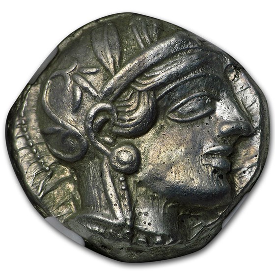 Attica Athens Silver Tetradrachm Owl (440-404 BC) CH AU NGC Attica Athens Silver Tetradrachm Owl (440-404 BC) CH AU NGC