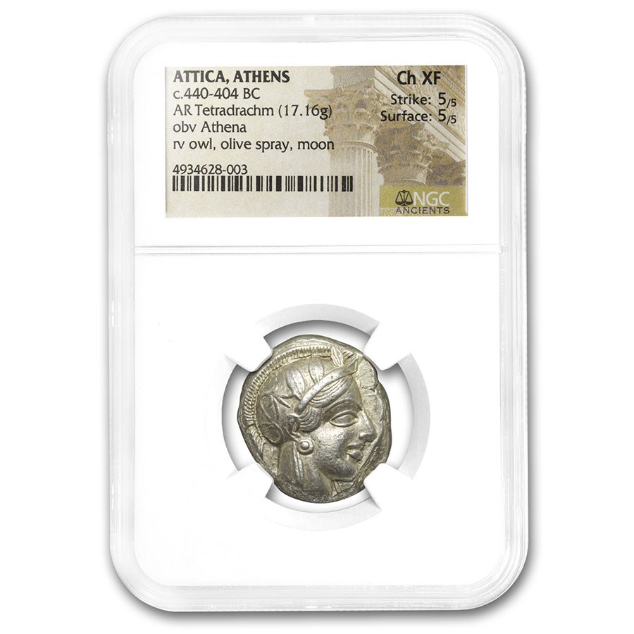 Attica, Athens Silver Tetradrachm Owl (440-404 BC) Ch XF NGC