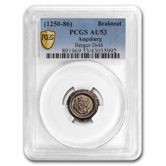 Augsburg AR Brakteat (1250-1286 AD) AU-53 PCGS Augsburg AR Brakteat (1250-1286 AD) AU-53 PCGS