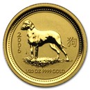 Australia 1/20 oz Gold Lunar Coin (Series I, Random Year)