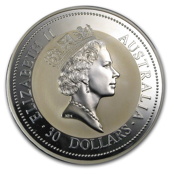 Australia 1 kilo Silver Kookaburra BU (Abrasions)