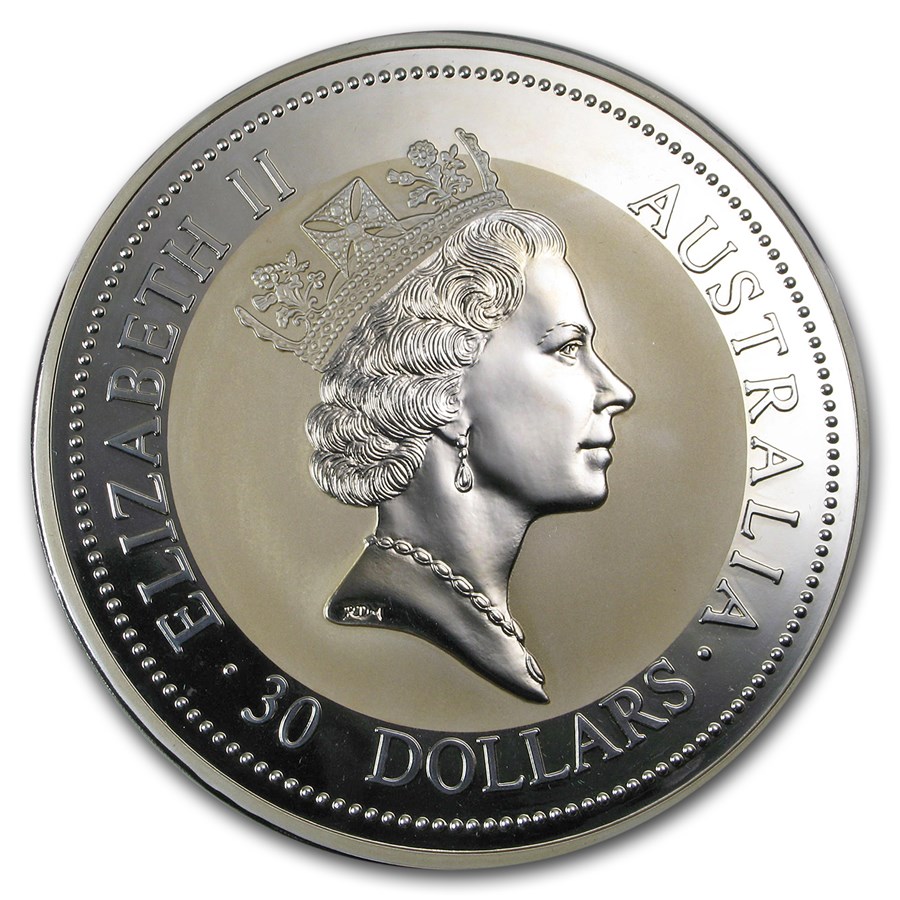 Australia 1 kilo Silver Kookaburra BU (Abrasions)