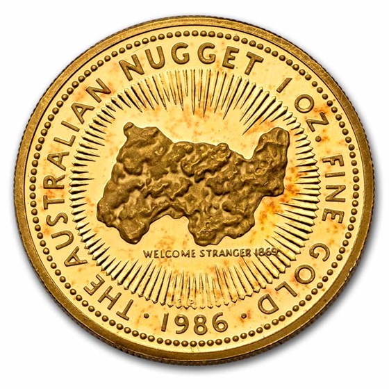 Australia 1 oz Proof Gold Nugget Random Year (Abrasions & Spots) Australia 1 oz Proof Gold Nugget Random Year (Abrasions & Spots)