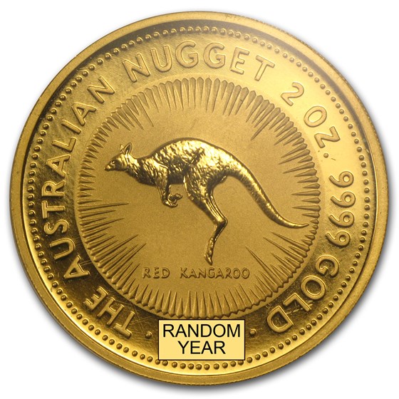 Australia 2 oz Gold Kangaroo &/or Nugget BU (Random Year)