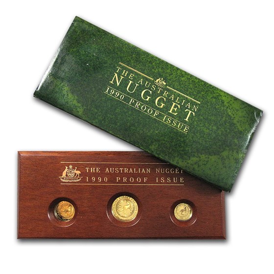 Australia 3-Coin Gold Nugget Proof Set (Random Year) .40 ozt Australia 3-Coin Gold Nugget Proof Set (Random Year) .40 ozt