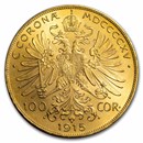 Austria Gold 100 Coronas Coin BU (Random)