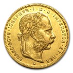 Austria Gold 20 Franc/8 Florin Avg Circ