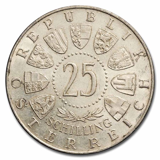 Austria Silver 25 Schilling Commemoratives Avg Circ (Random Year) Austria Silver 25 Schilling Commemoratives Avg Circ (Random Year)