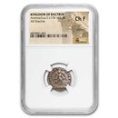 Bactria AR Drachm Antimachus II (174-165 BC) Ch F NGC Random Coin