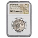 Bactrian Kingdom AR Tetradrachm Euc. II (145-140 BC) AU NGC (5/3)