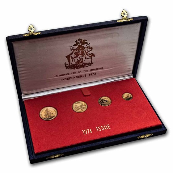 Bahamas 4-Coin Gold Proof Set (Random Dates, AGW .8046) Bahamas 4-Coin Gold Proof Set (Random Dates, AGW .8046)