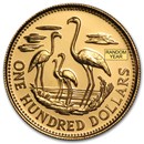 Bahamas Gold 100 Dollars BU/Proof (Random)