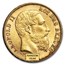 Belgium Gold 20 Francs Leopold II (1870-1882) BU