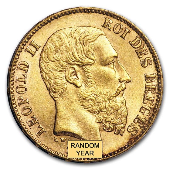 Belgium Gold 20 Francs Leopold II (1870-1882) BU Belgium Gold 20 Francs Leopold II (1870-1882) BU
