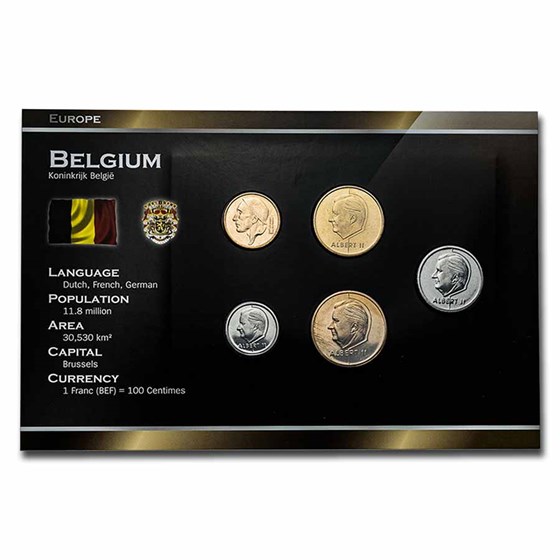 Belgium Pre-Euro 5-Coin Set BU Belgium Pre-Euro 5-Coin Set BU