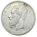 Belgium Silver 5 Francs XF Leopold II (Random Dates)