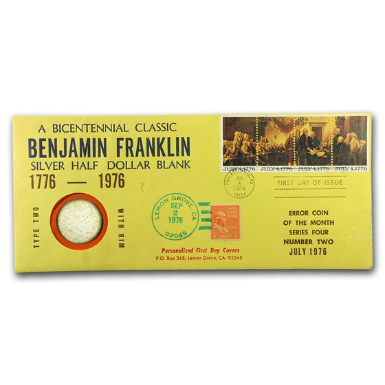 Benjamin Franklin Silver Half Dollar Blank Planchet - Type Two Benjamin Franklin Silver Half Dollar Blank Planchet - Type Two