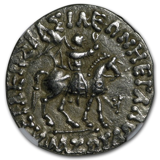 Biblical Indo Scythian AR Tetradrachm Athena XF NGC (35 BC-5 AD) Biblical Indo Scythian AR Tetradrachm Athena XF NGC (35 BC-5 AD)