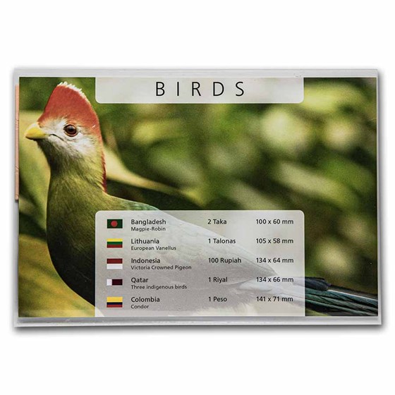 Buy Bird Banknotes from Around the World 5-Banknote Set Unc | APMEX