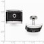 Black Titanium & Steel Sterling Silver Bezel Cuff Link